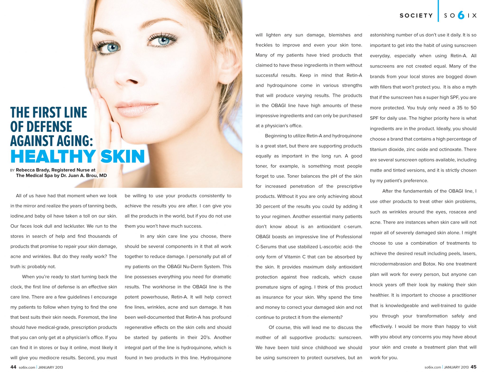 Rebeccas Healthy Skin Article Jan. 2012 So6ix Magazine 2048x1583